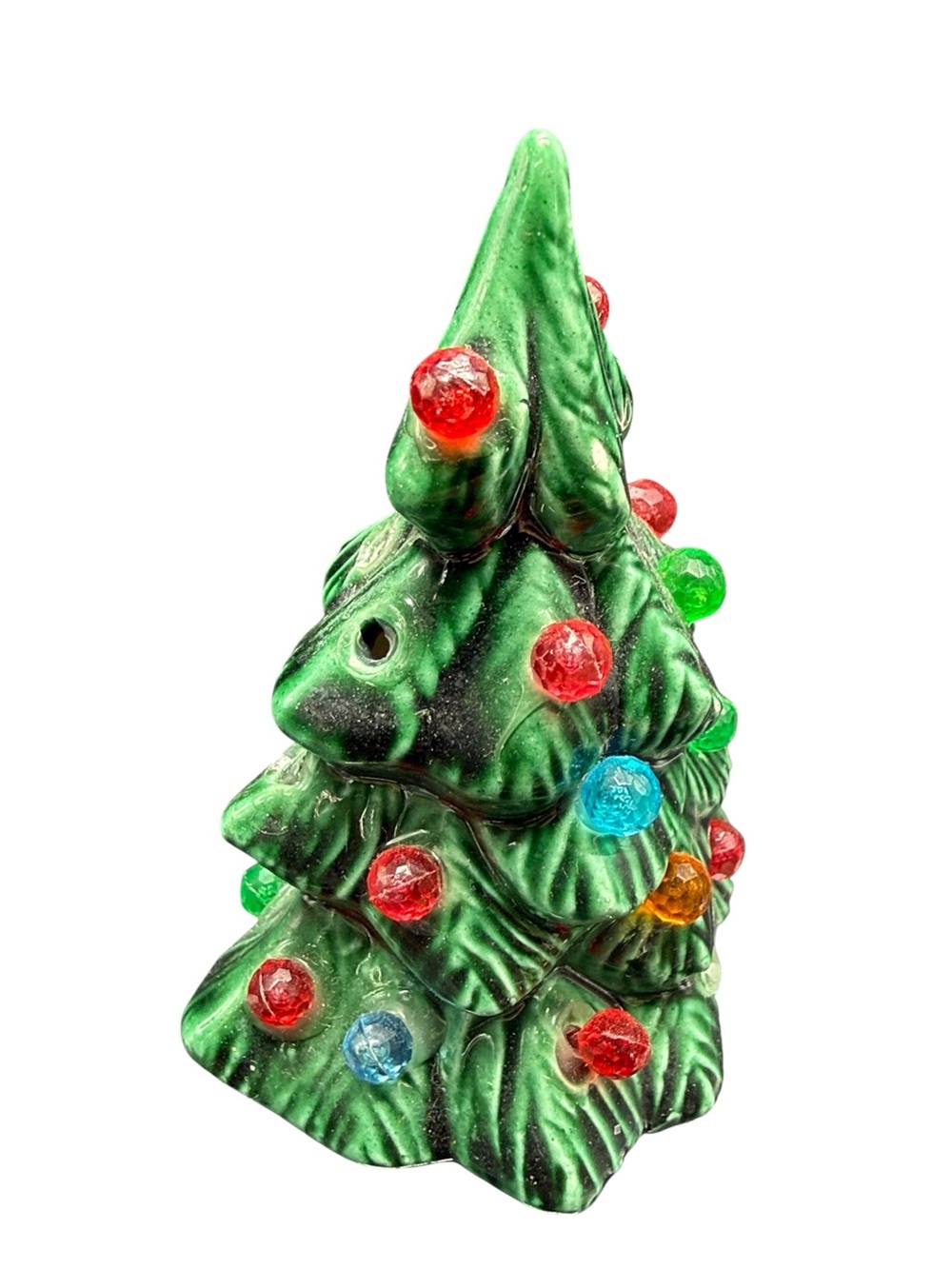 Ceramic Christmas Tree Miniature Multicolor Lights Holiday Decor Set of 5 - Picture 7 of 9